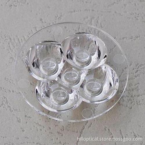 5-in-1 LED optical lens, 43mm, with 25°